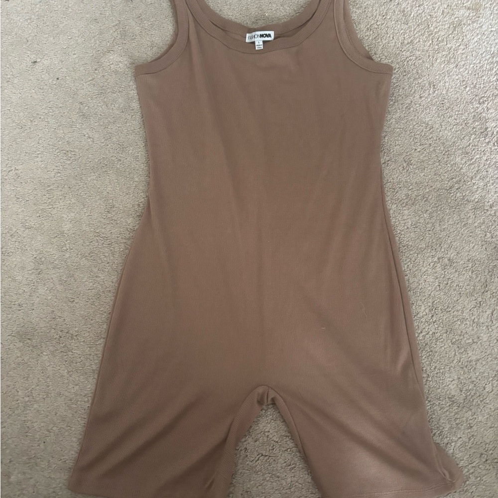 Fashion Nova Tan Sleeveless Romper
